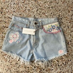 Love Shack Fancy embellished denim shortss
